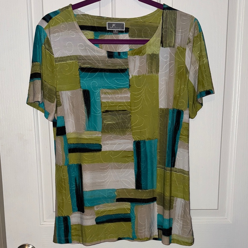 💰JM Collection Multicolor Geometric Women Top